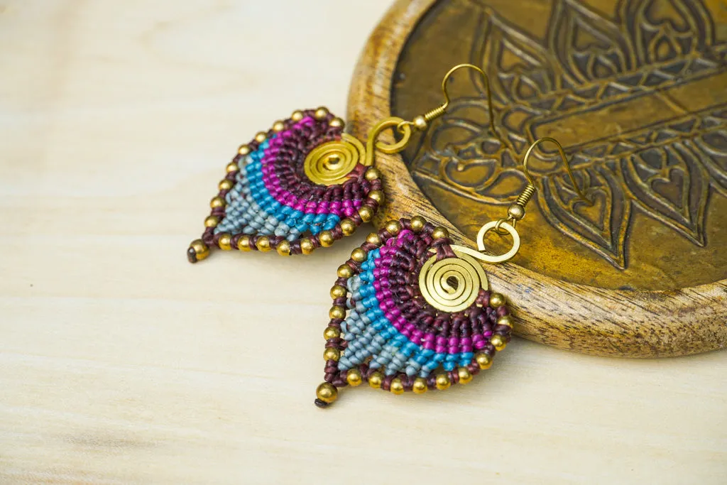 Lunar Nomad Micro Macrame Boho Earrings