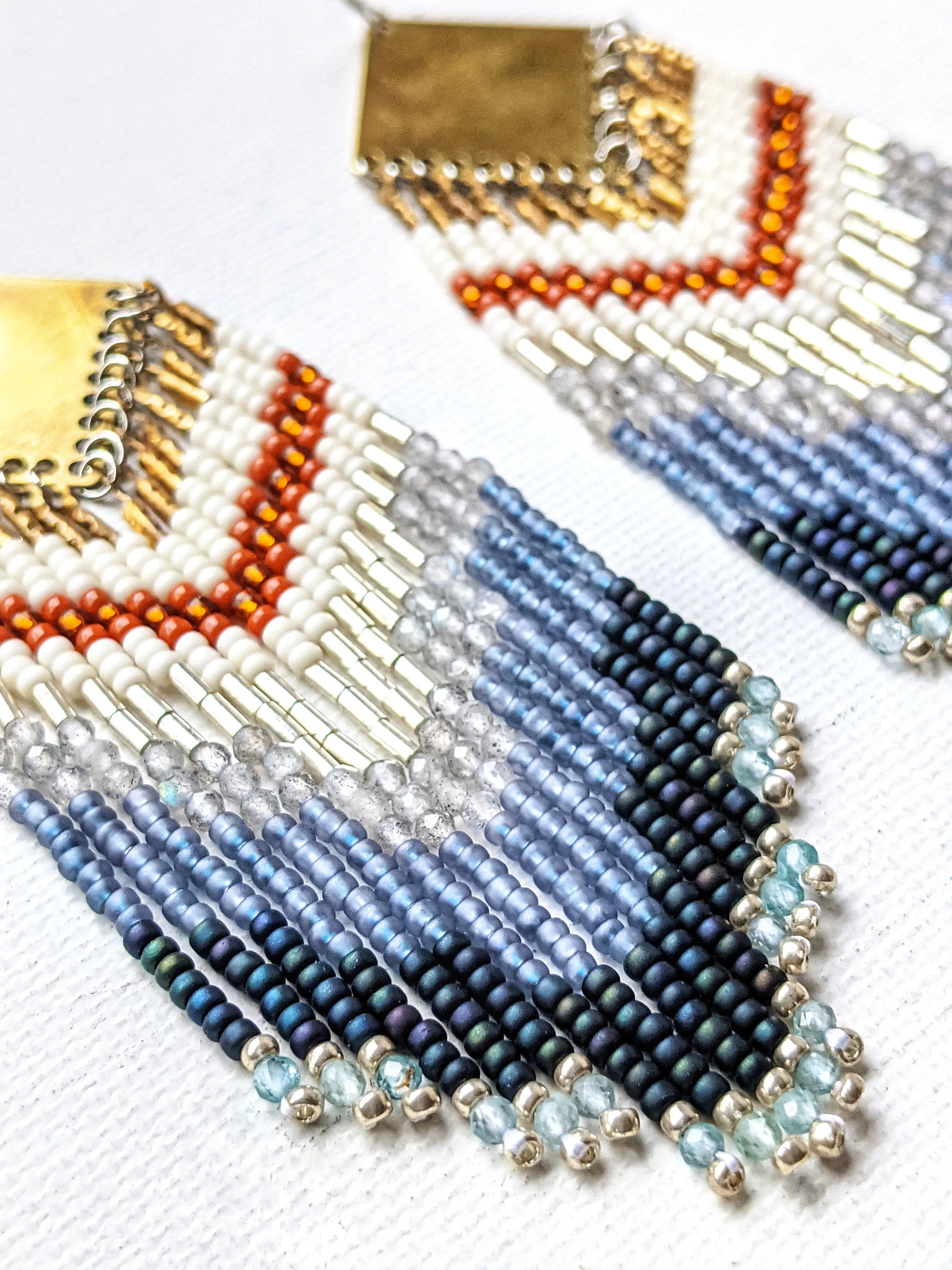 Mae Labradorite Fringe Earrings