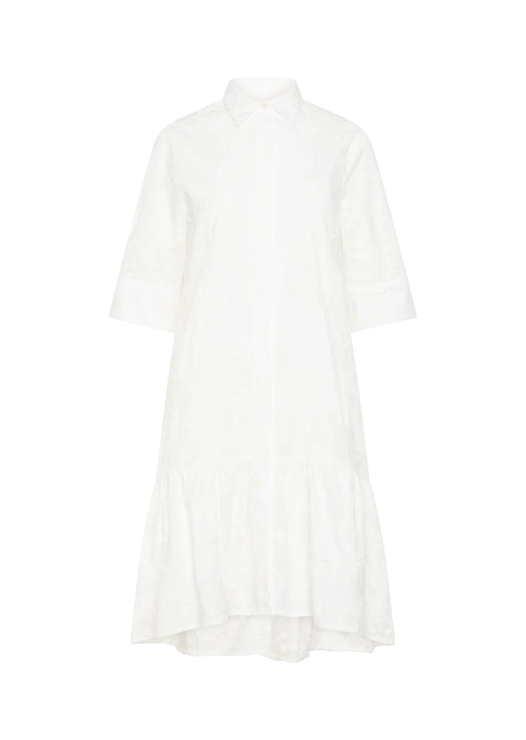 MARCIA KA BEIGE EMBROIDERED COTTON DRESS
