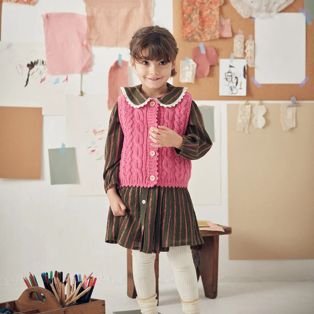 Marlotta Dress | Khaki Cooper Stripes