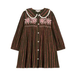 Marlotta Dress | Khaki Cooper Stripes