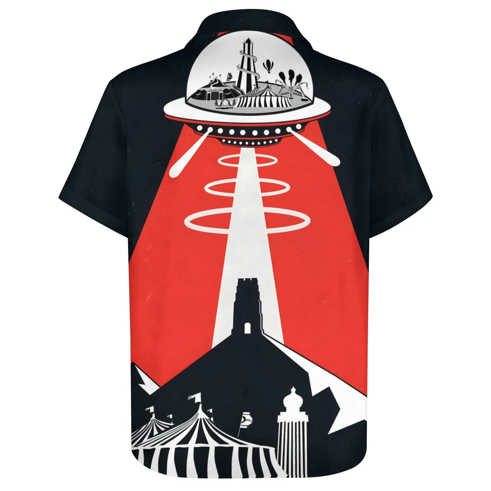 Men's Glastonbury Festival Inspired Art Print Casual Short Sleeve Shirt 2404000923