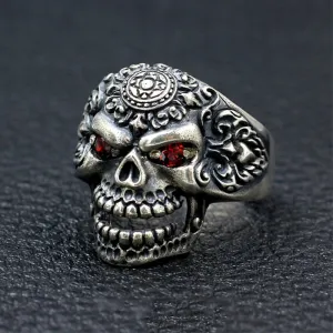 Men's Real Solid 925 Sterling Silver CZ Inlay Ring Gorilla Skulls King Gothic Jewelry Size 8-11