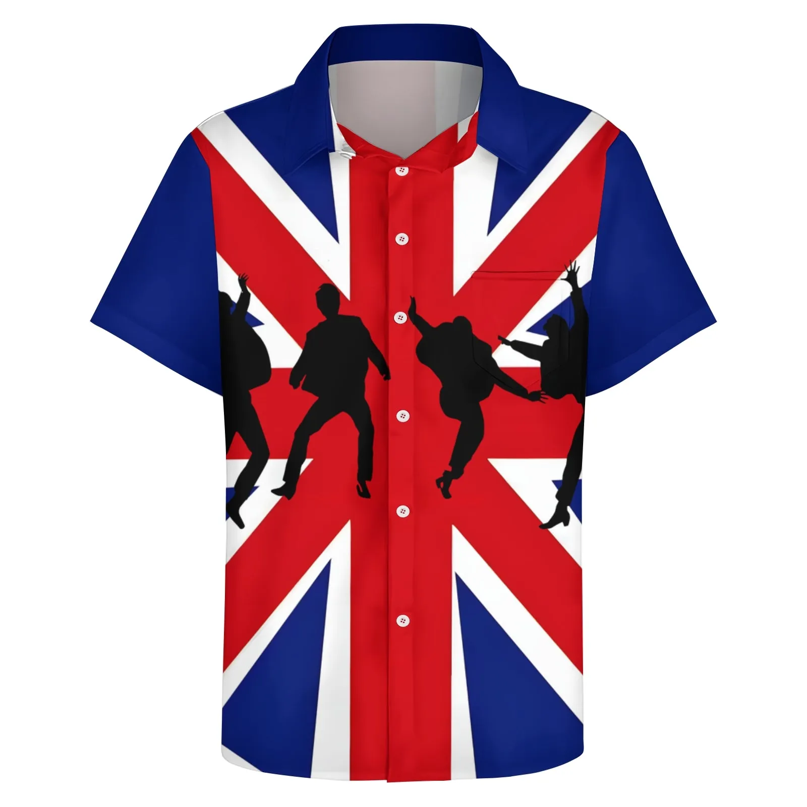 Men's Rock Band Print Casual Short Sleeve Shirt 2404000978