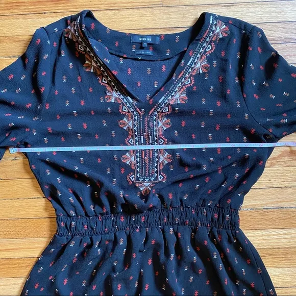 Miss Me Embroidered Boho Dress, Bohemian Arrow Tribal Pattern