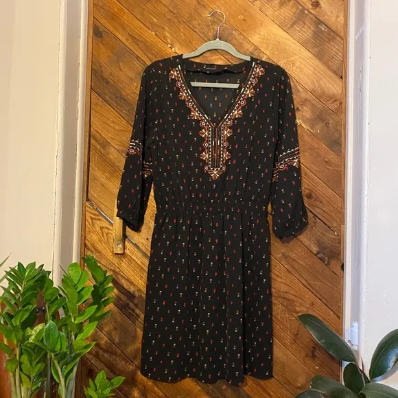 Miss Me Embroidered Boho Dress, Bohemian Arrow Tribal Pattern