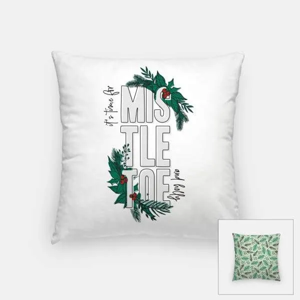 Mistletoe and Holly modern retro Christmas