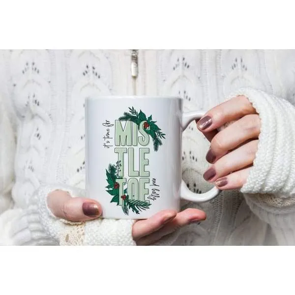 Mistletoe and Holly modern retro Christmas