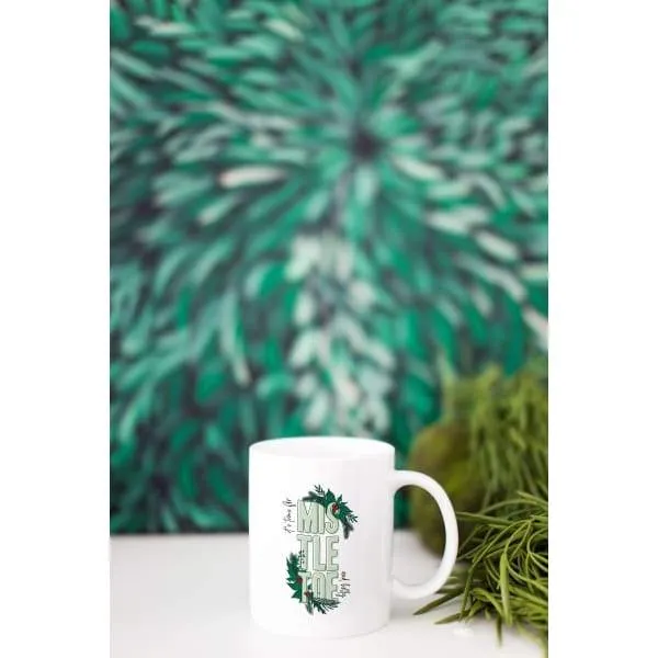 Mistletoe and Holly modern retro Christmas