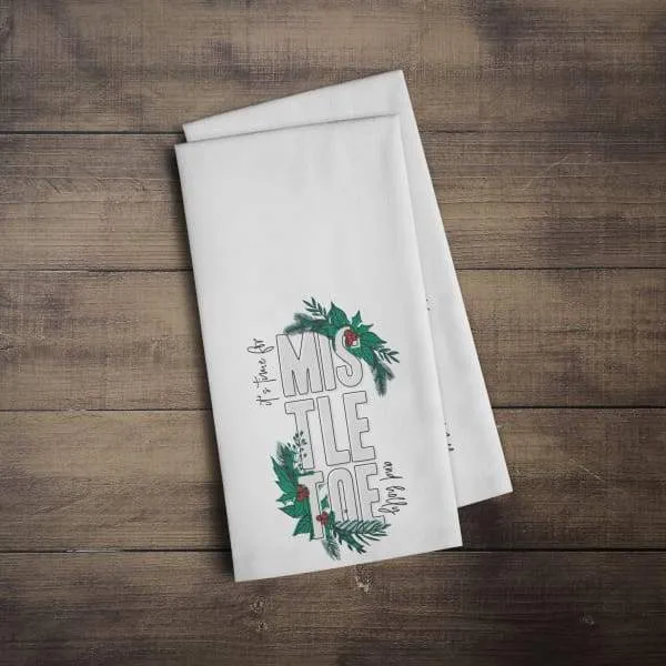 Mistletoe and Holly modern retro Christmas