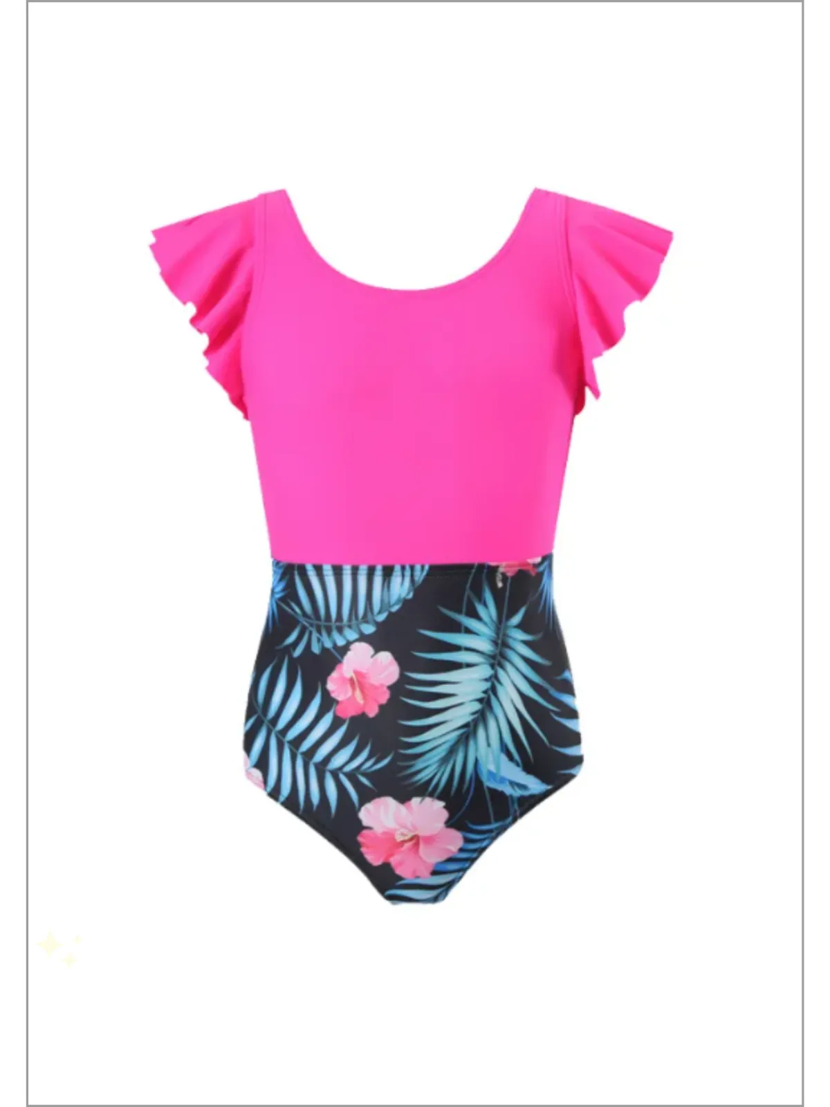 Mommy and Me Pink and Tropical Swimsuit