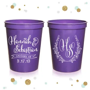 Monogram Crest - Wedding Stadium Cups #7