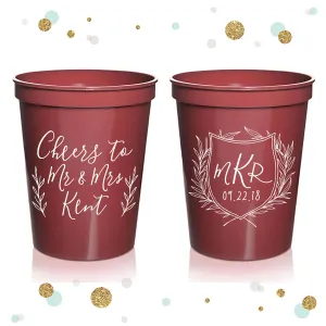 Monogram Crest - Wedding Stadium Cups #96