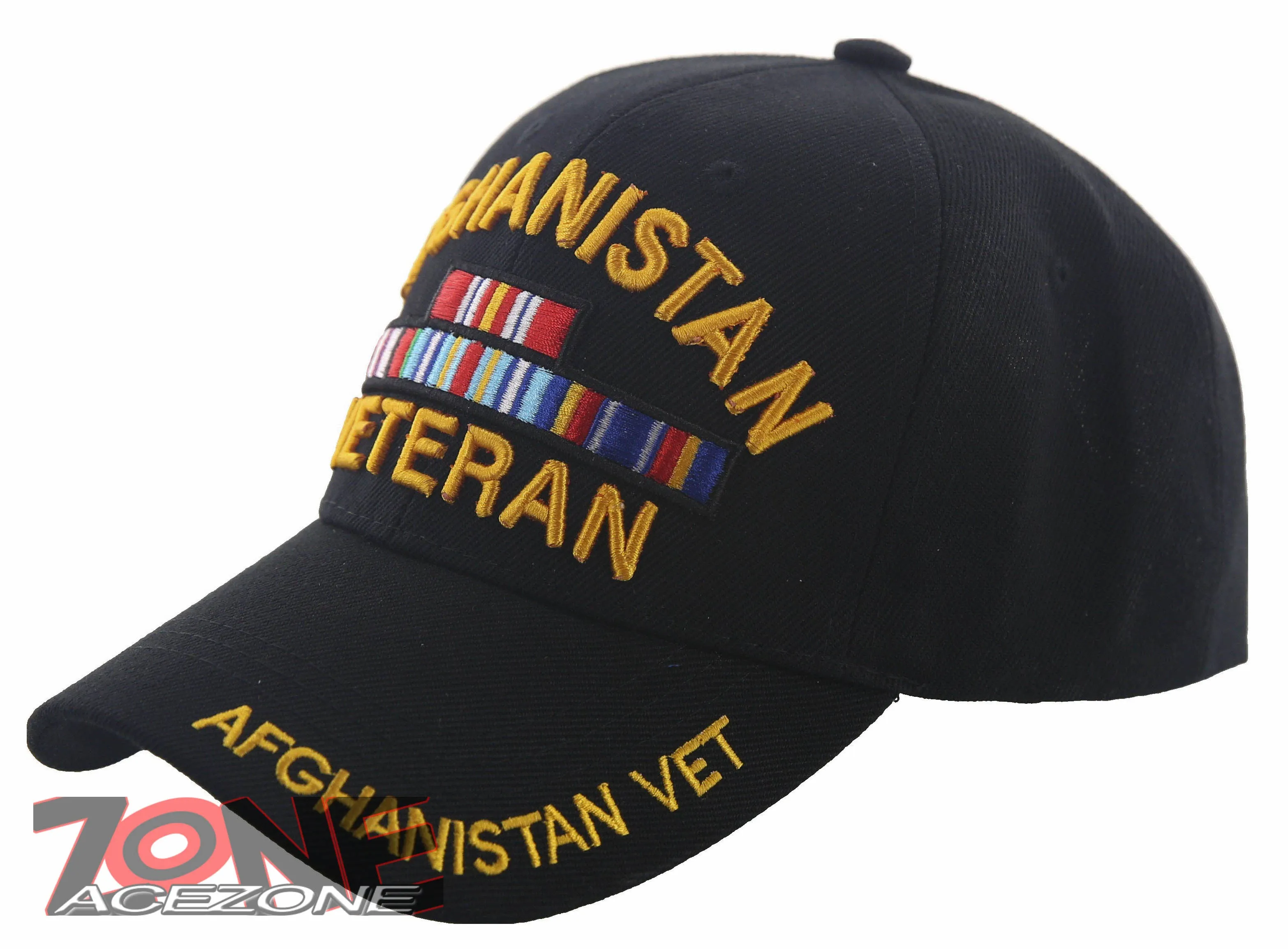NEW! AFGHANISTAN VETERAN MILITARY BALL CAP HAT BLACK