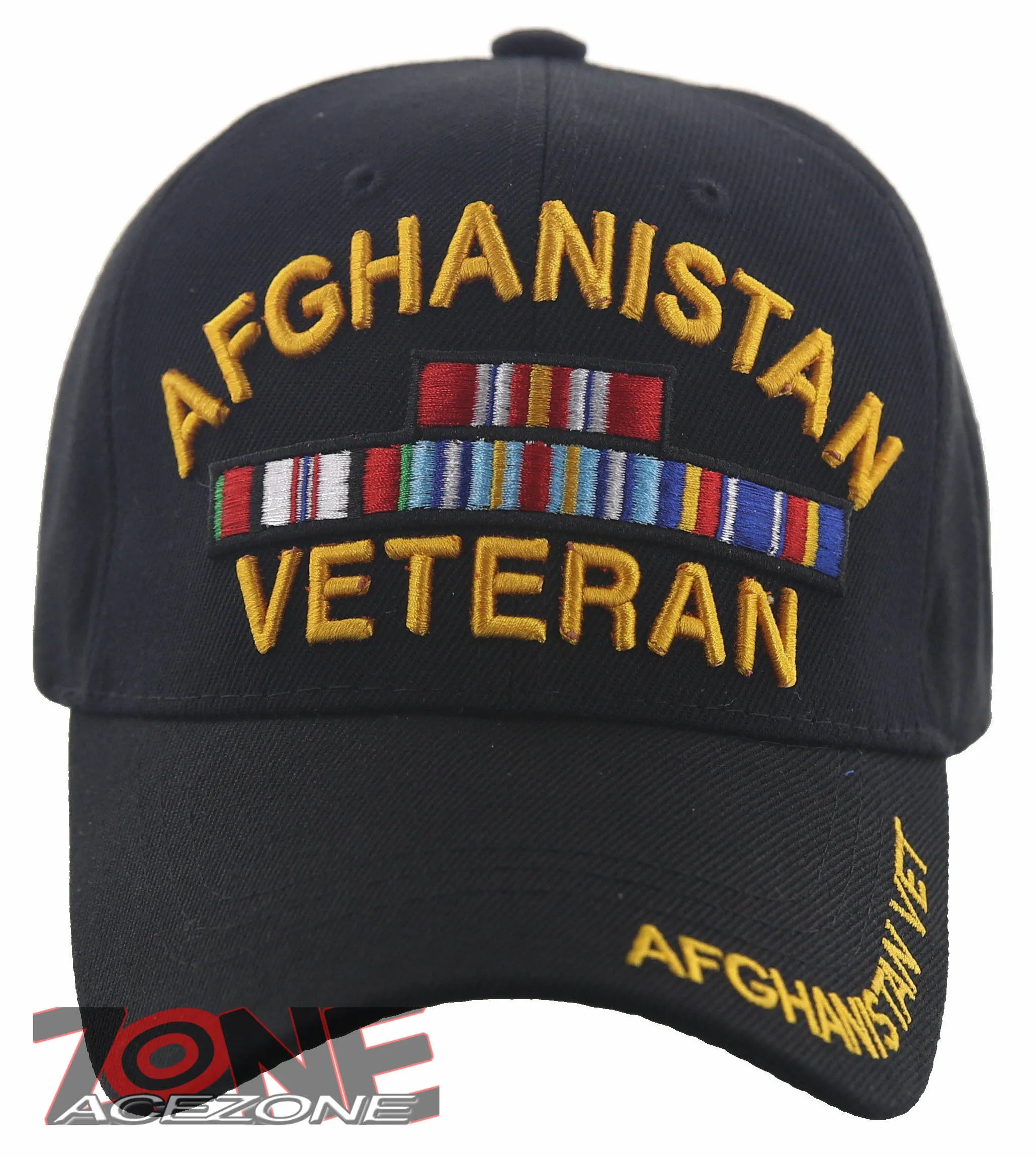 NEW! AFGHANISTAN VETERAN MILITARY BALL CAP HAT BLACK