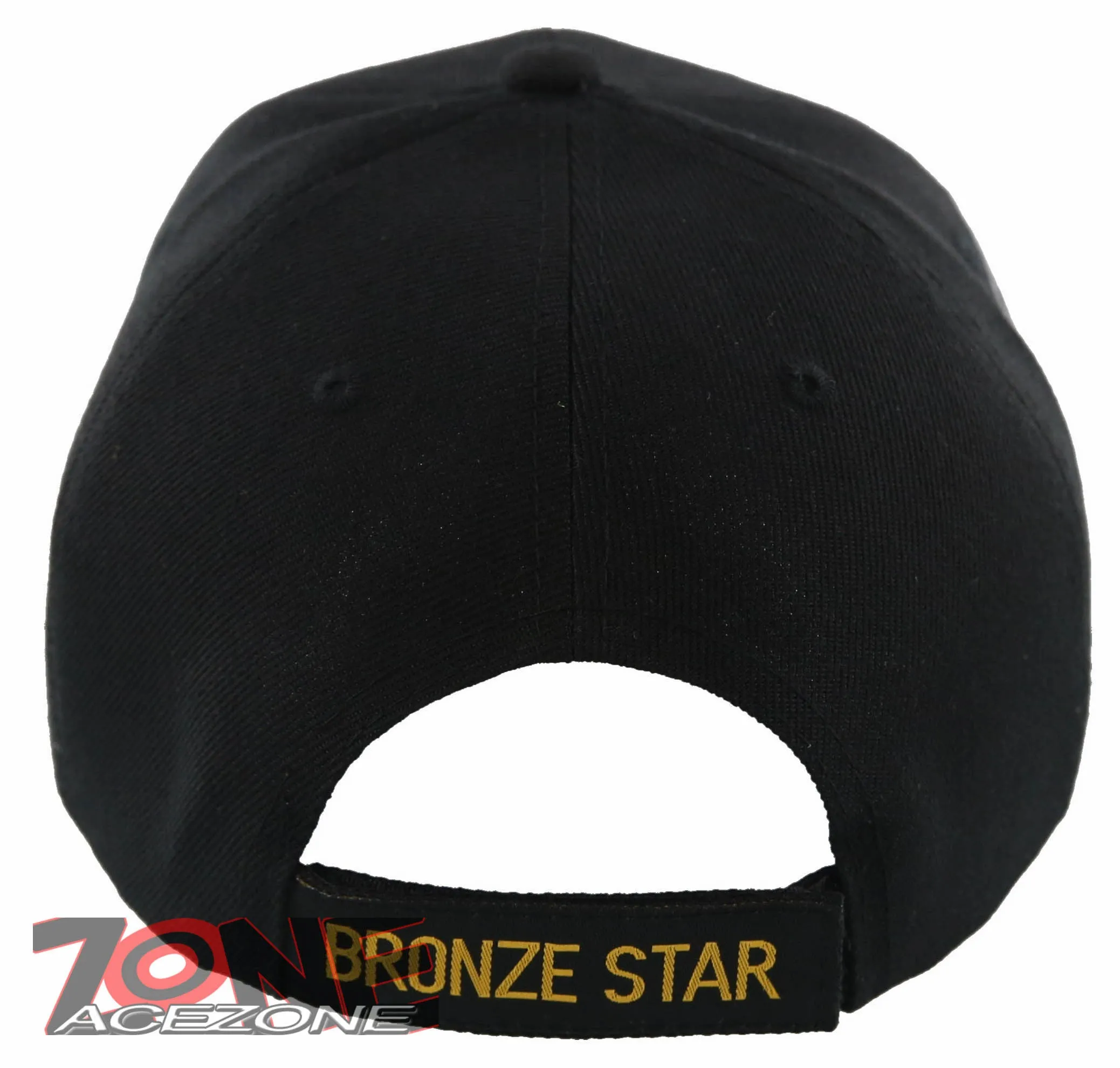 NEW! BRONZE STAR HEROISM STAR MEDAL BALL CAP HAT BLACK