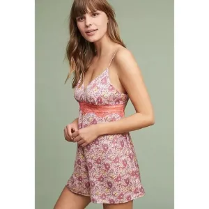 NWT!! Anthropologie FLOREAT Juniper Sleep Romper Floral Lace Paisley Lacey Small