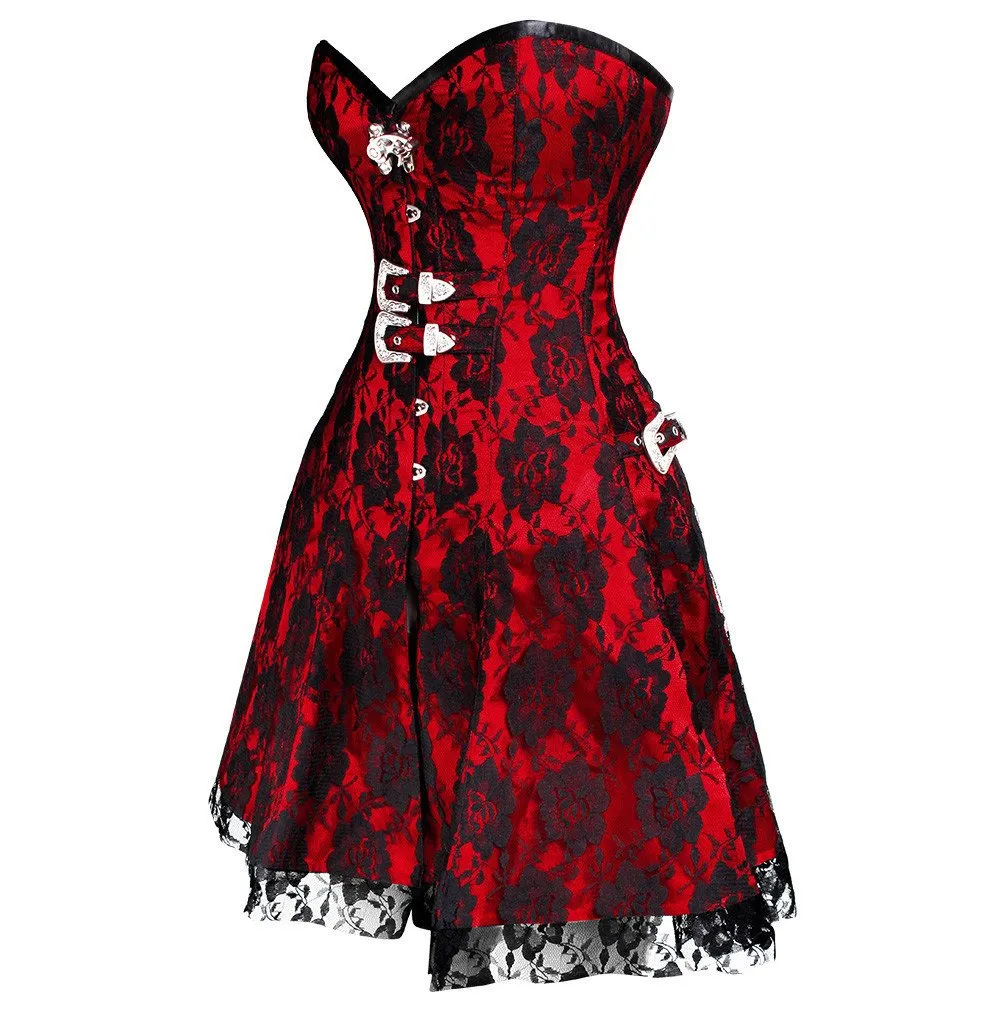 Nya Gothic Net Overlay Corset Dress