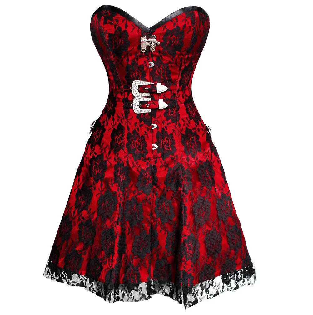 Nya Gothic Net Overlay Corset Dress