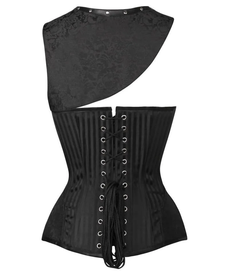 Oxana Gothic Black Brocade Corset with Bolero