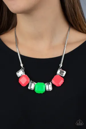 Paparazzi Royal Crest - Neon Pink Necklace