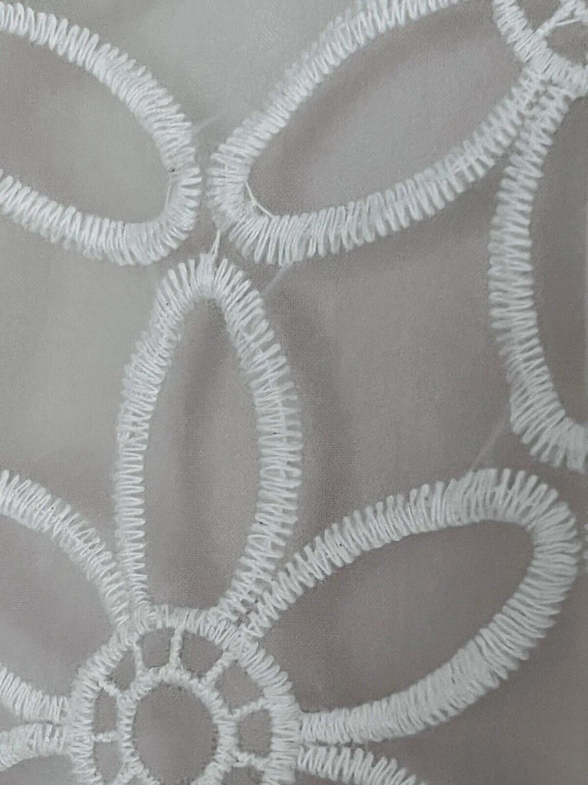 PAZZO Floral Crochet Lace Overlay Blouse Ivory Sz S Short Puff Sleeves Boho Top