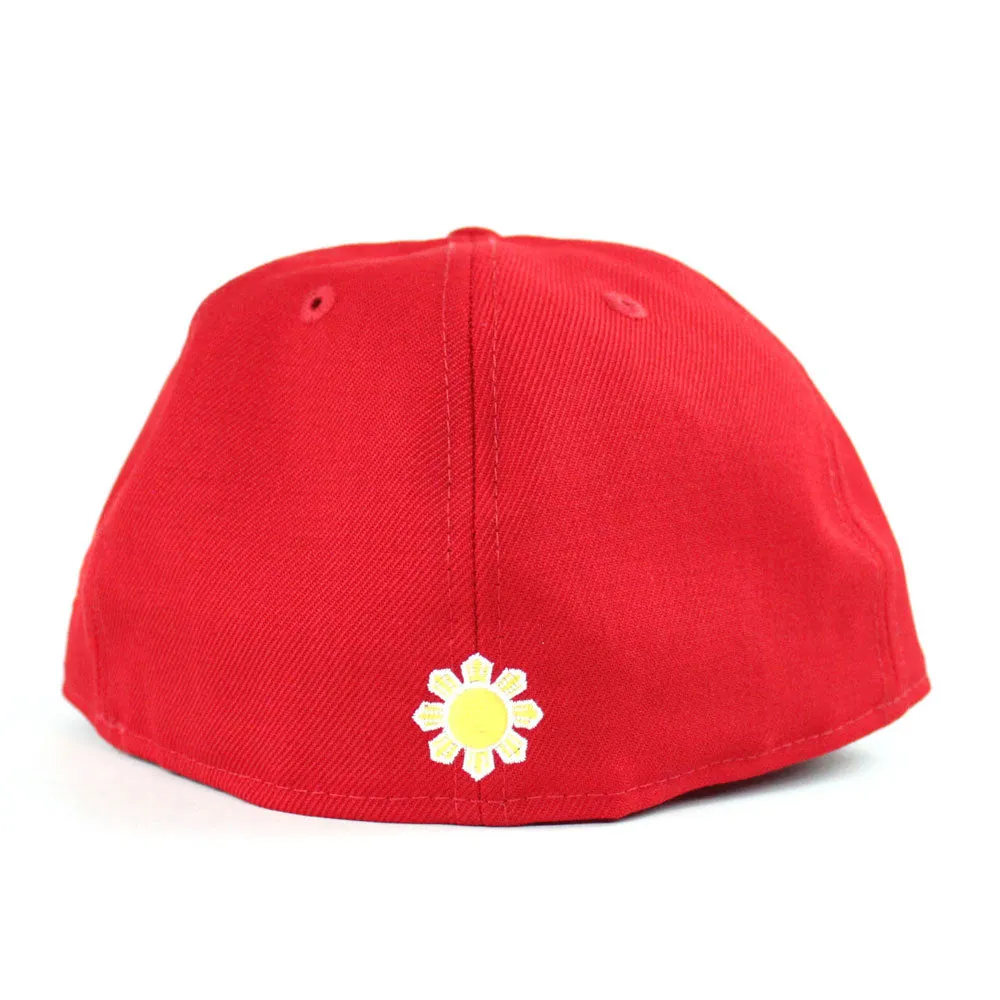Philippine Crest New Era 59Fifty Fitted Hat (Red Gray Under Brim)