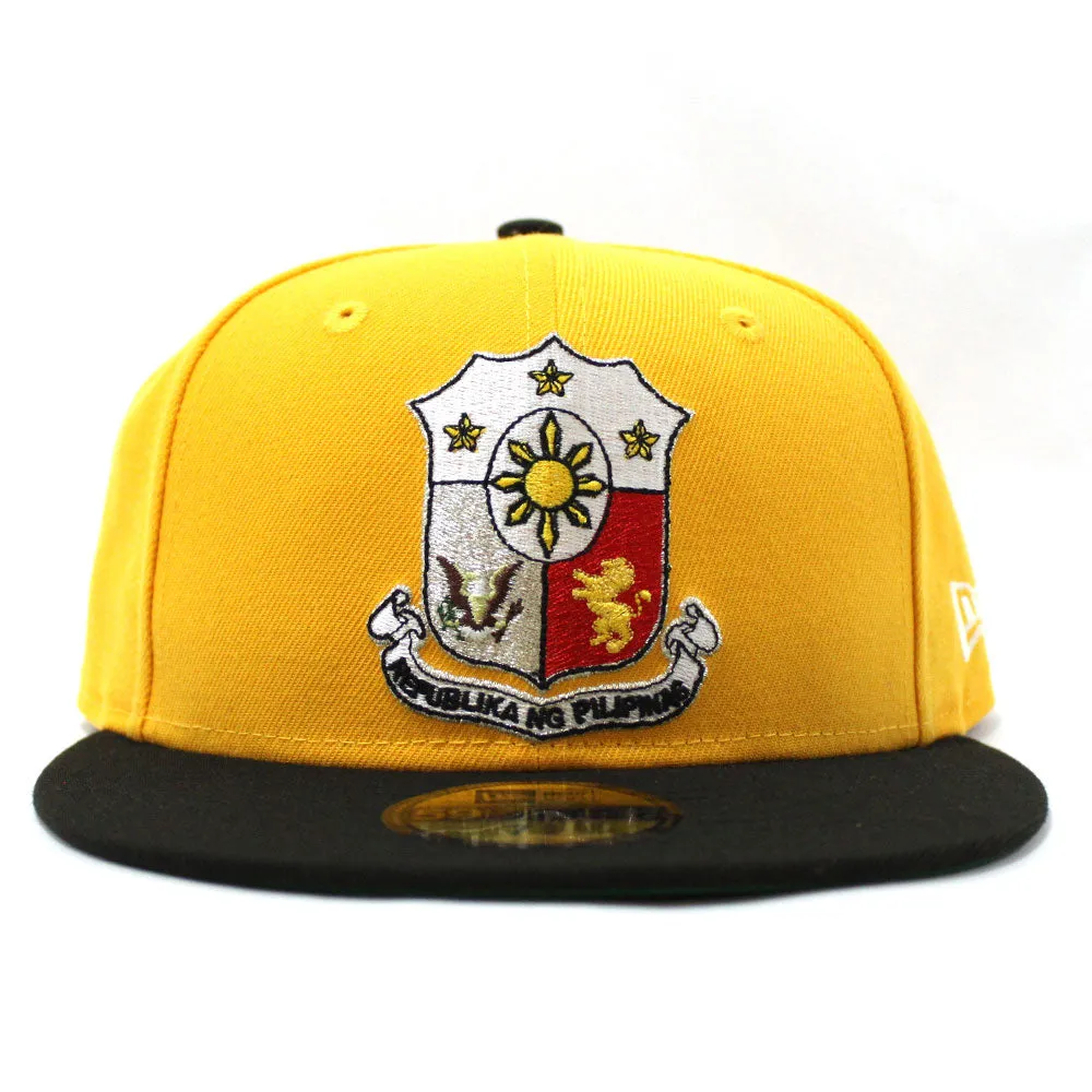 Philippine Crest New Era 59Fifty Fitted Hat (Yellow Black Gray Under Brim)