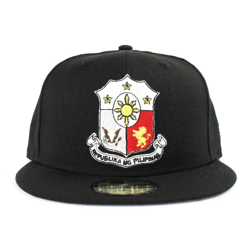 Philippine Crest New Era 59Fifty Fitted Hats (Black Gray Under Brim)
