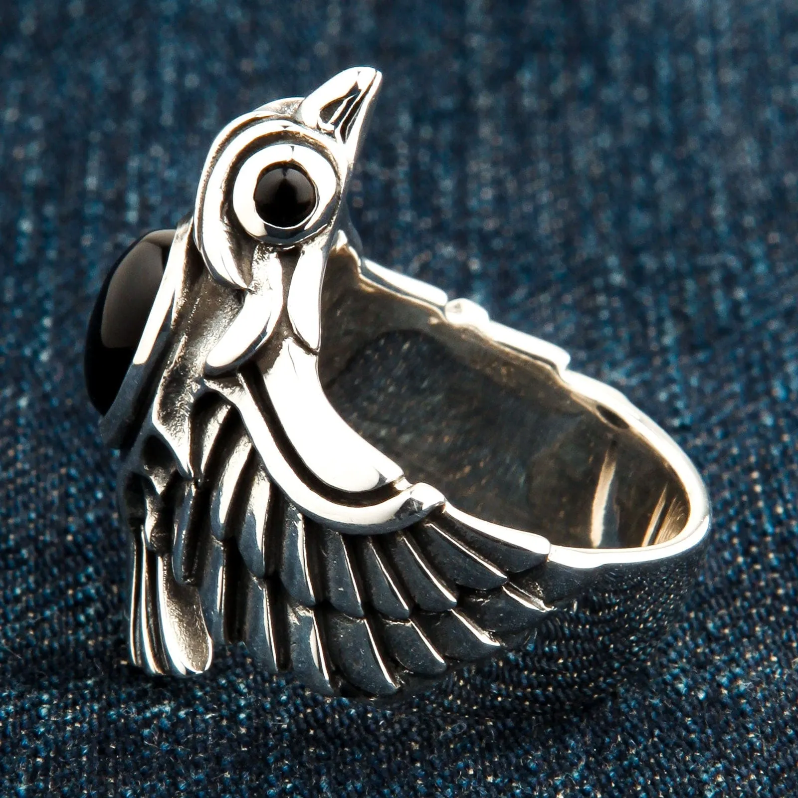 Phoenix Sterling Silver Black Onyx Ring