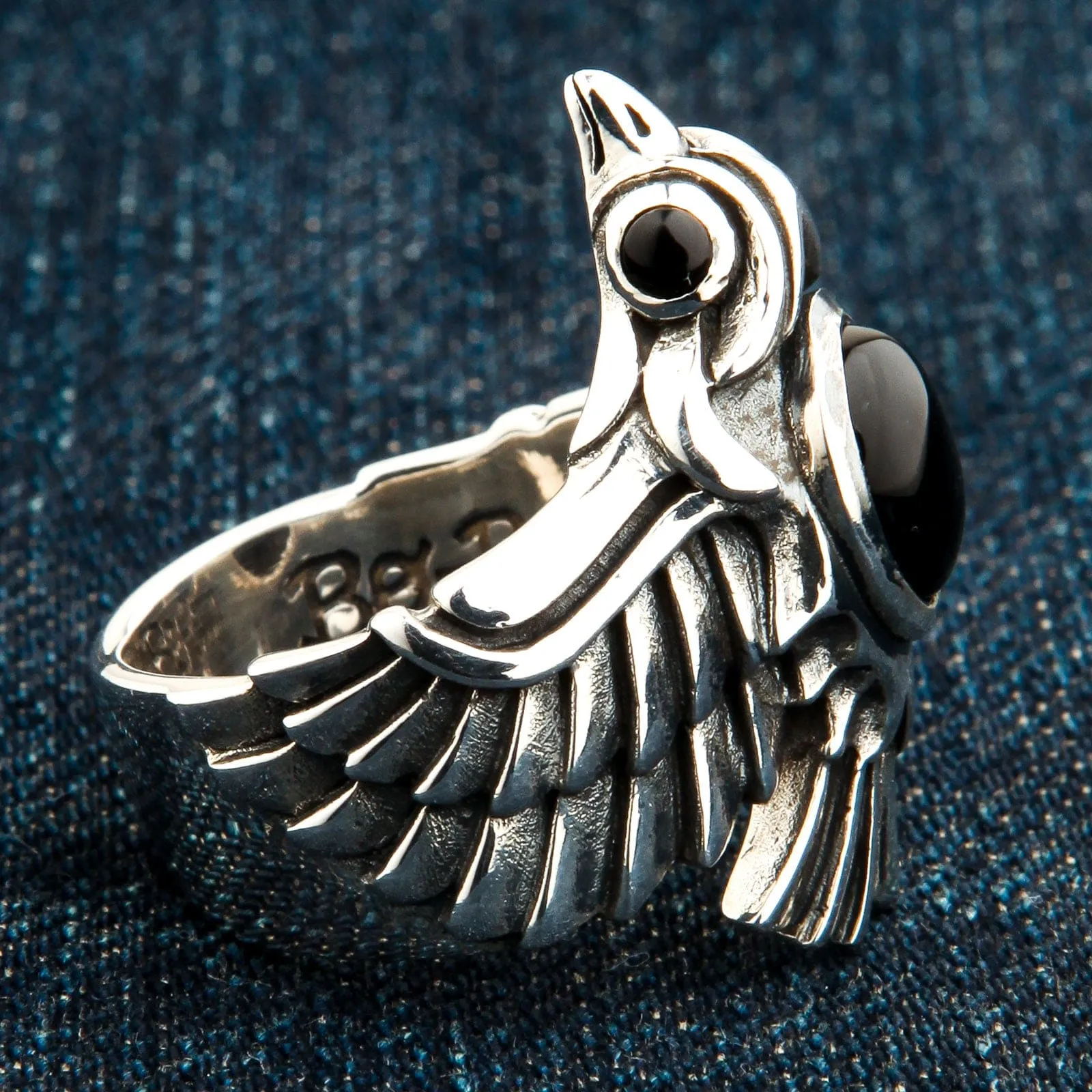 Phoenix Sterling Silver Black Onyx Ring
