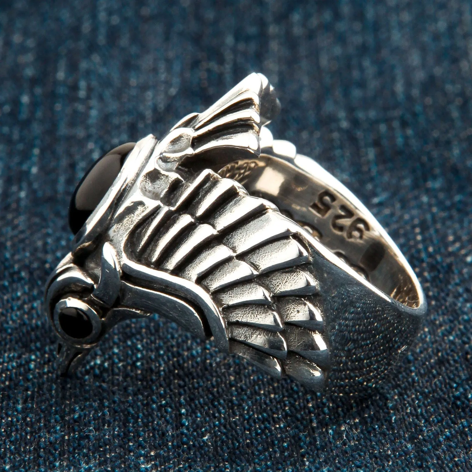 Phoenix Sterling Silver Black Onyx Ring