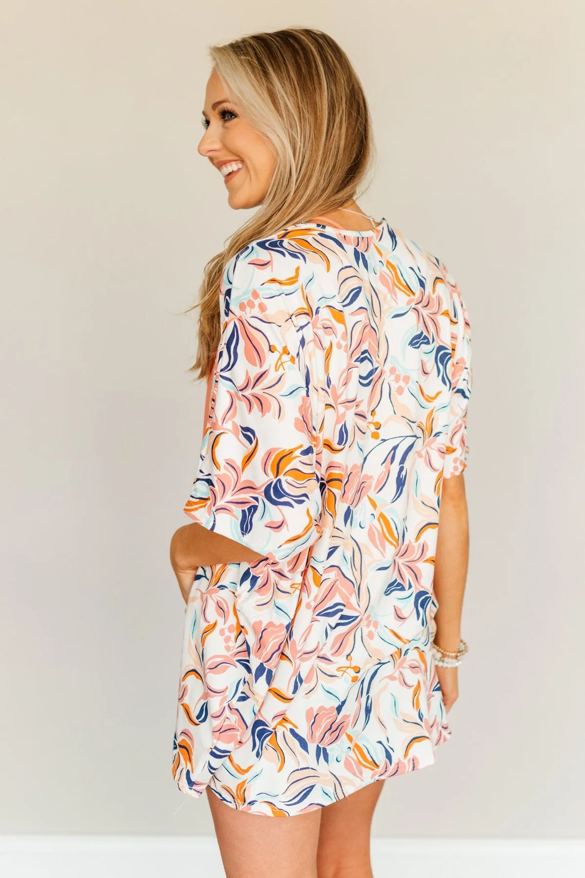 Picturing Paradise Tropical Kimono- Ivory