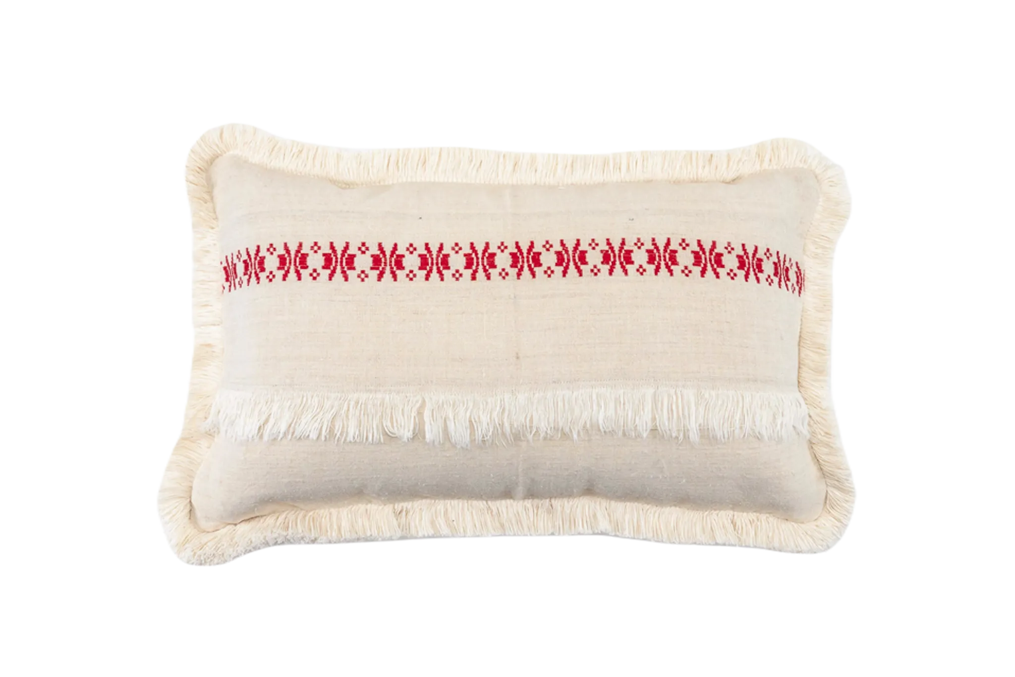 Pillow: Embroidered antique handwoven Hungarian hemp - P083