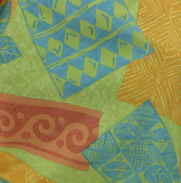 Pretty Hair Salon Apron In Woodblock Tropical Print