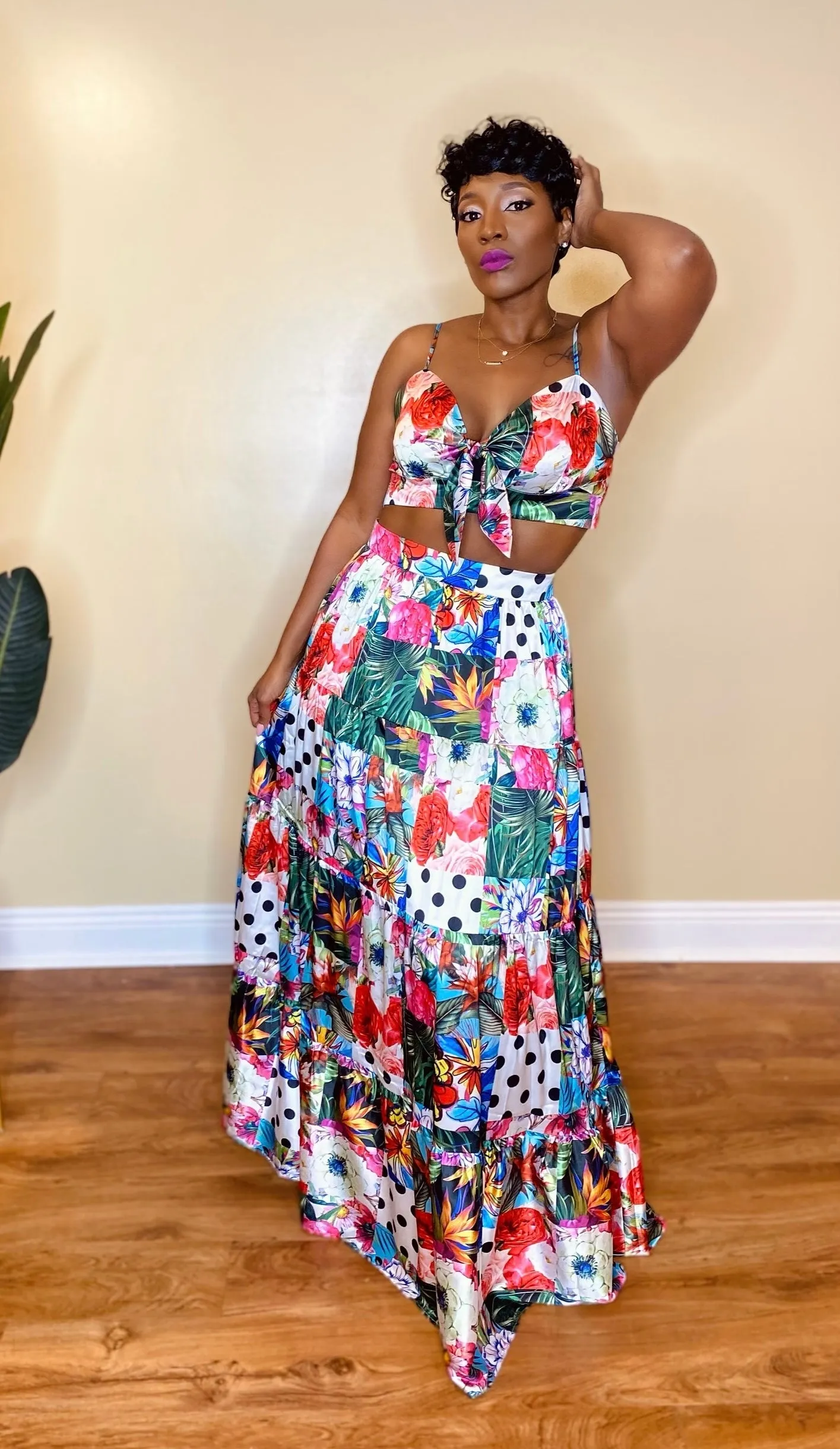 PRINT PARTY SKIRT SET