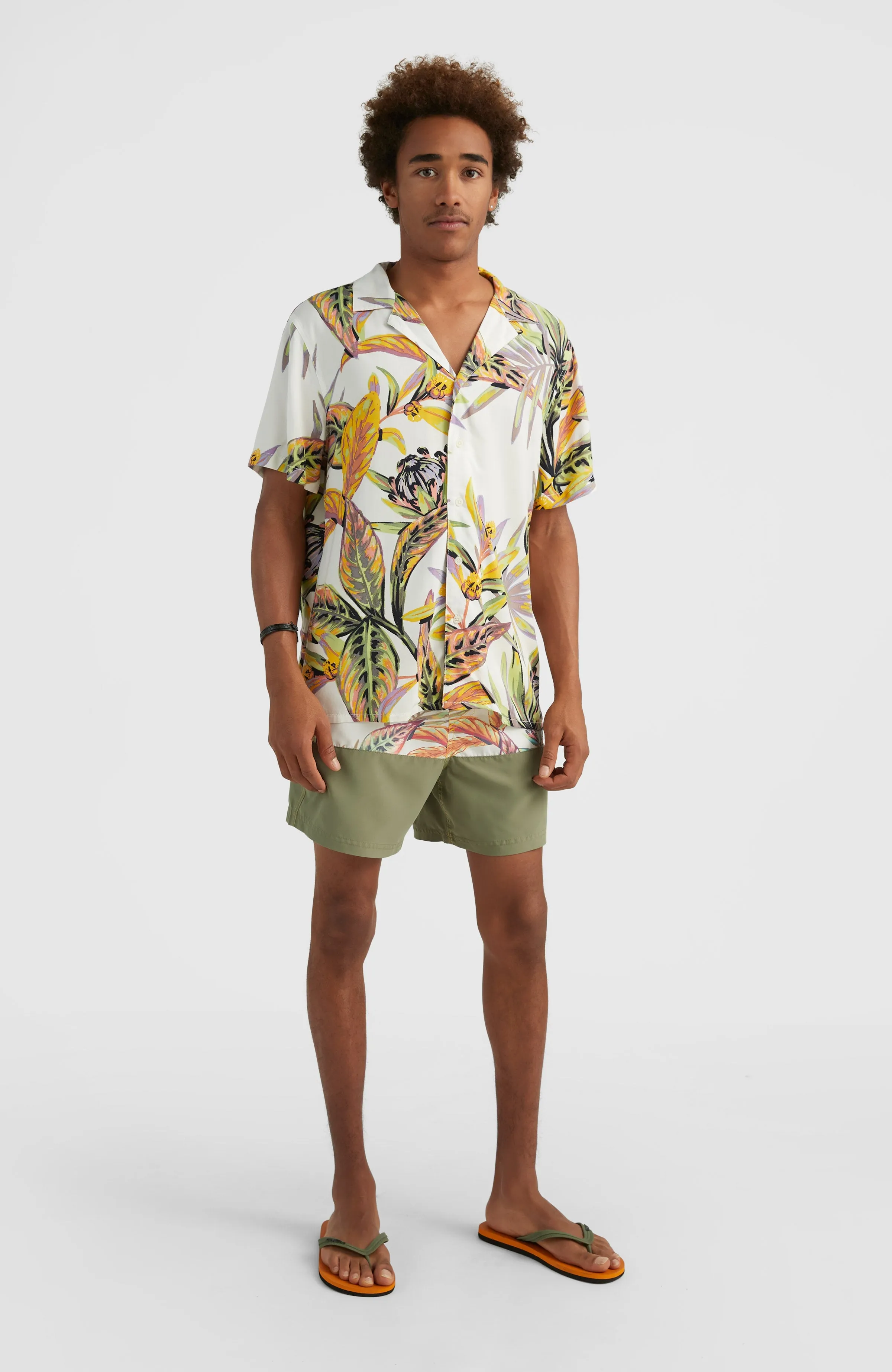 Print-Shirt | White Tropical Flower