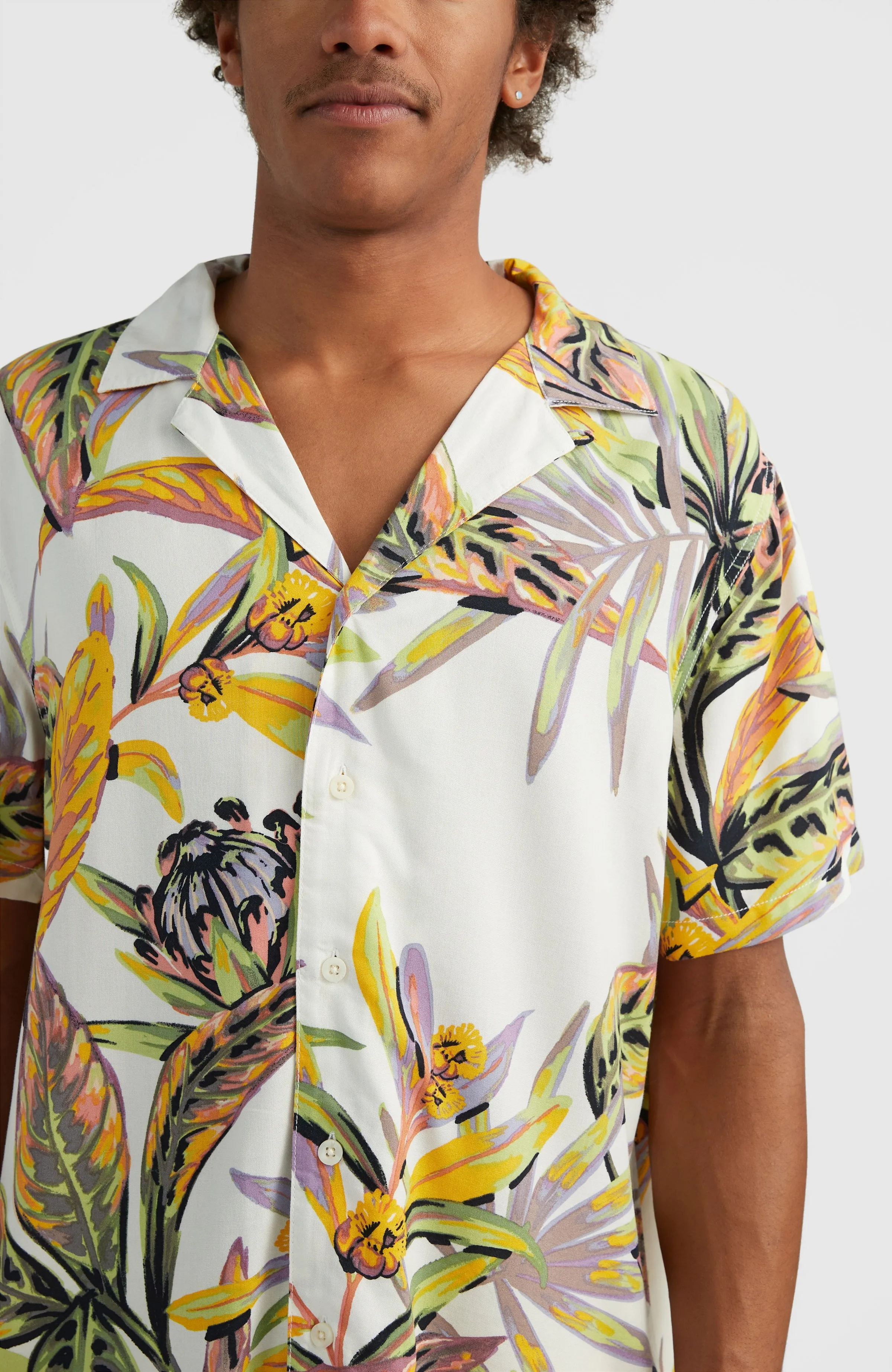 Print-Shirt | White Tropical Flower