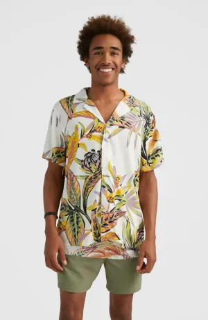 Print-Shirt | White Tropical Flower