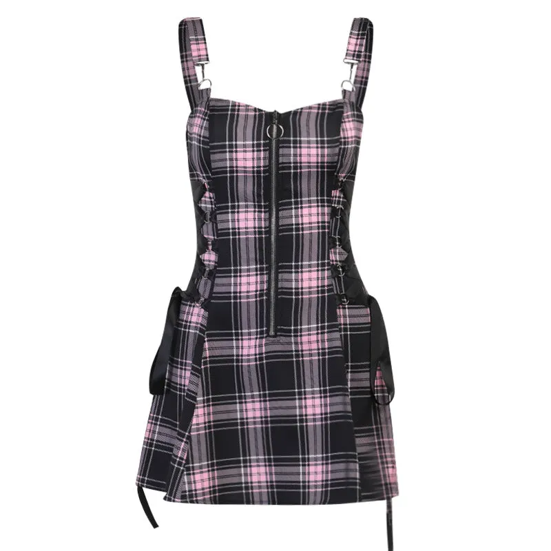 Punk Plaid Summer Dress