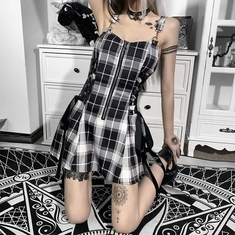 Punk Plaid Summer Dress