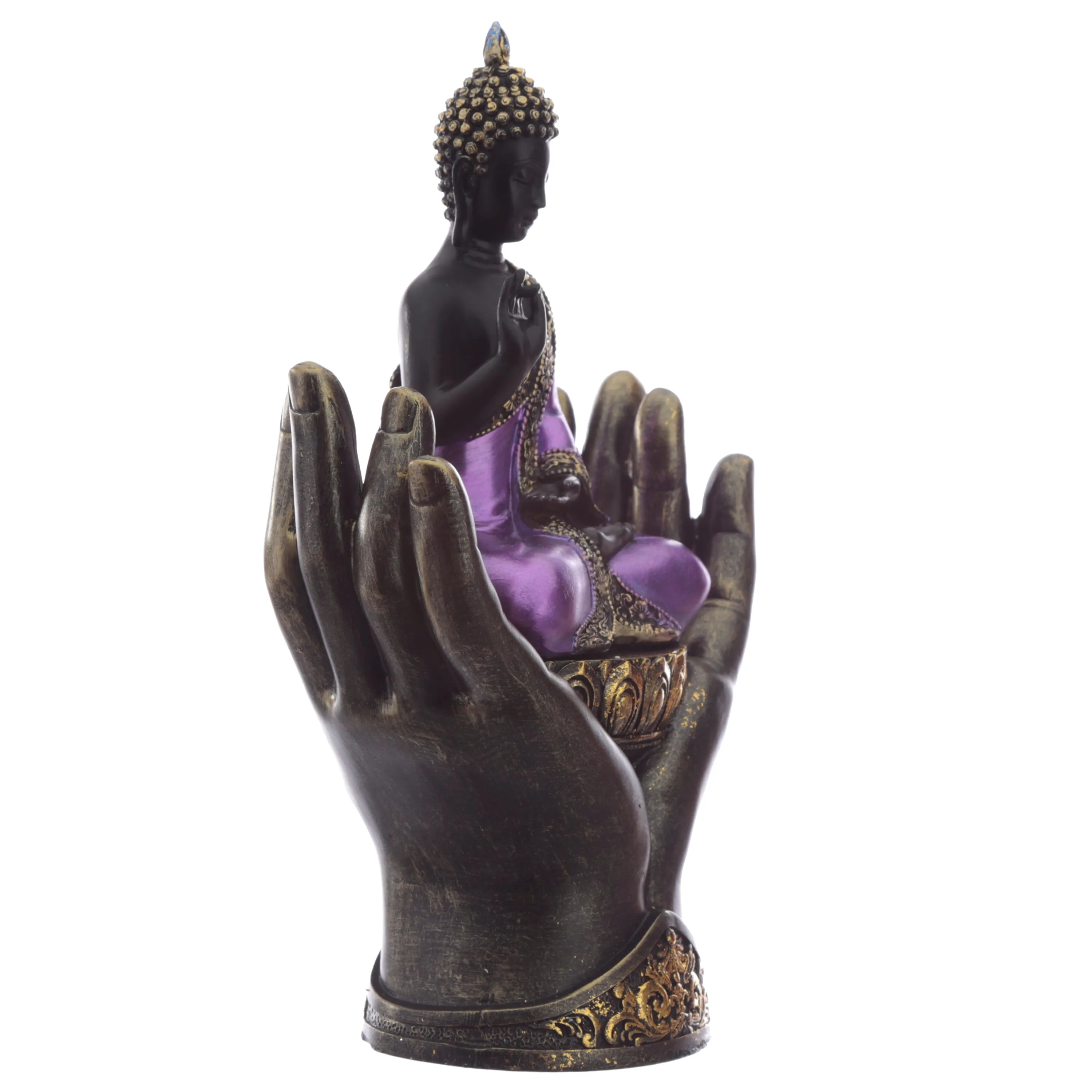Purple and Black Thai Buddha in Hands