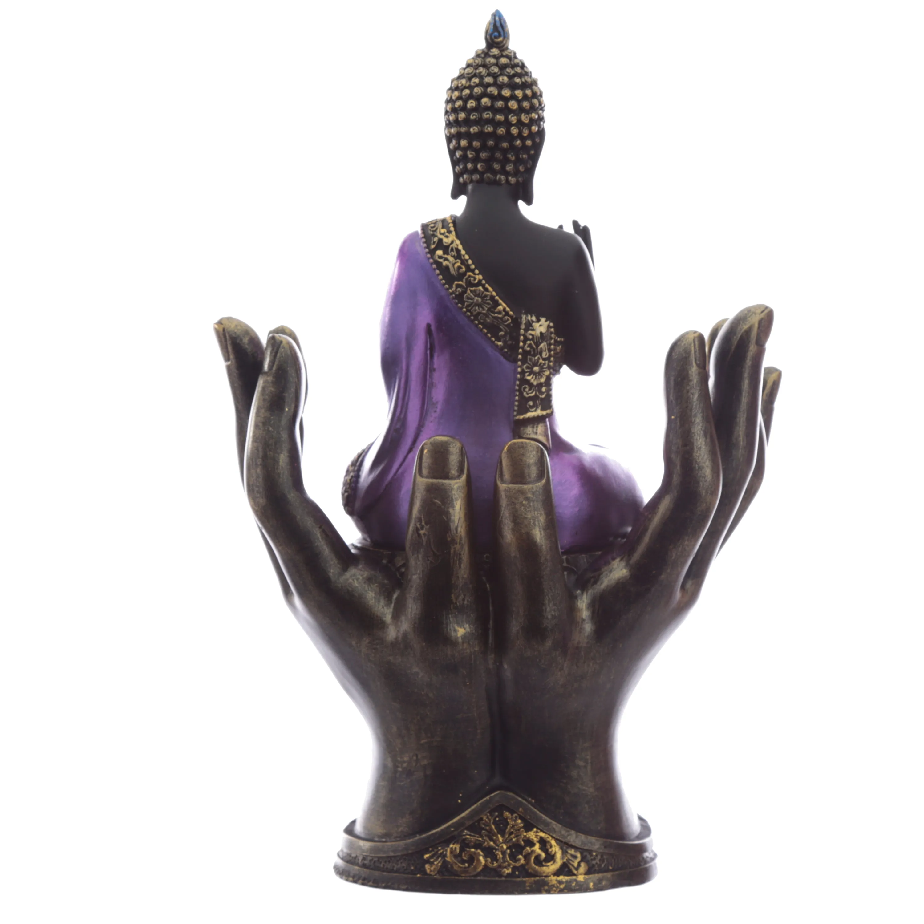 Purple and Black Thai Buddha in Hands