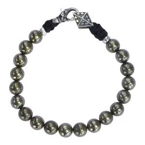Pyrite and Silver Mens Bracelet