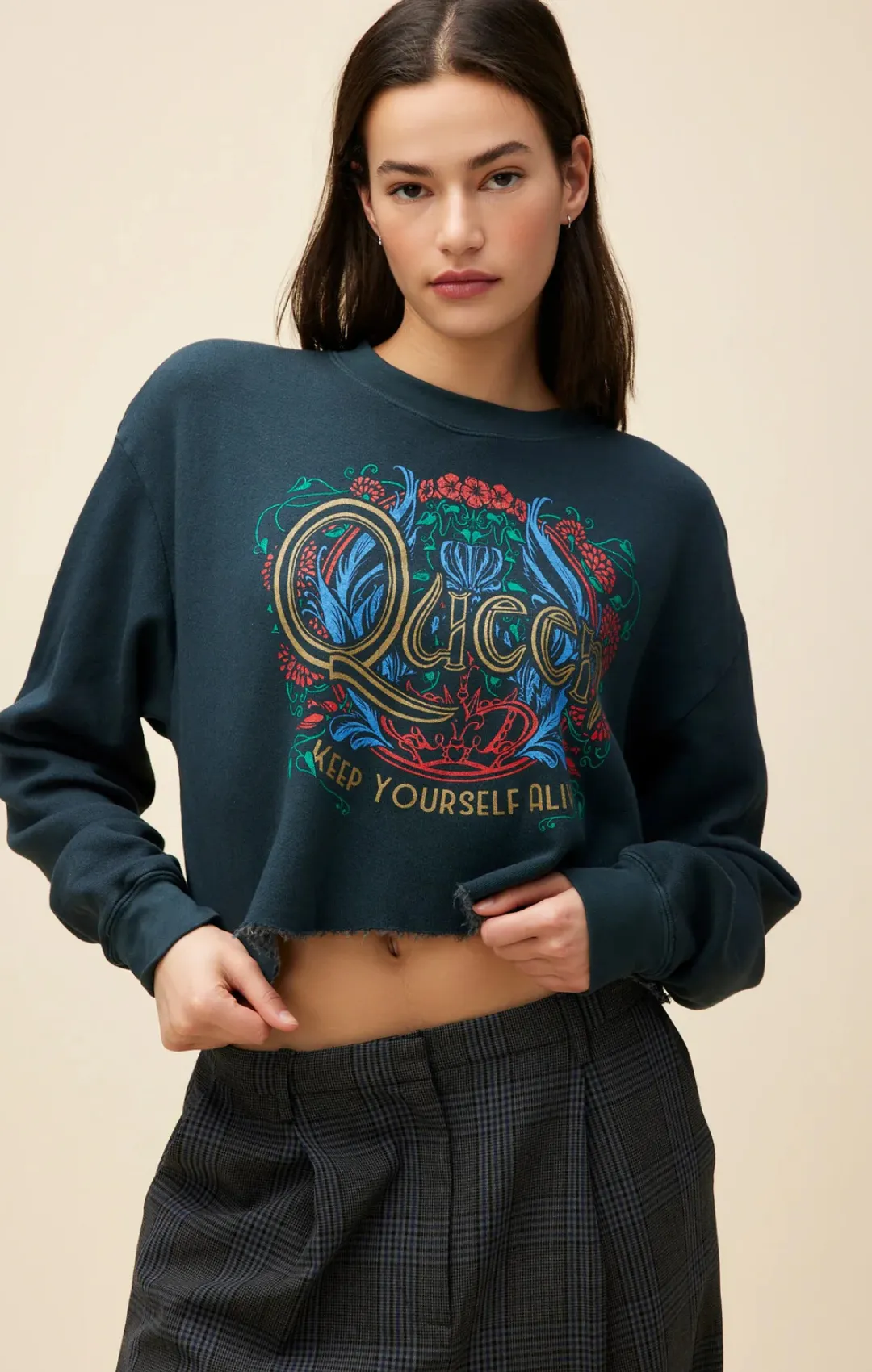 Queen Keep Yourself Alive Cut-Off Sweatshirt