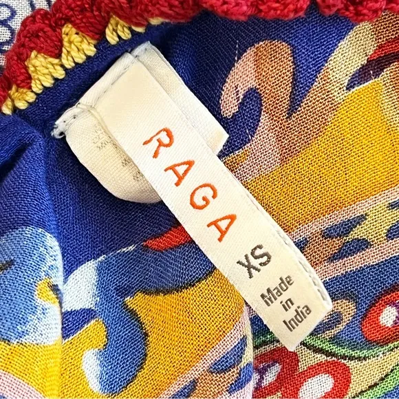 Raga Fiesta De Playa Midi Maxi Dress Crisscross Back Multicolor XS