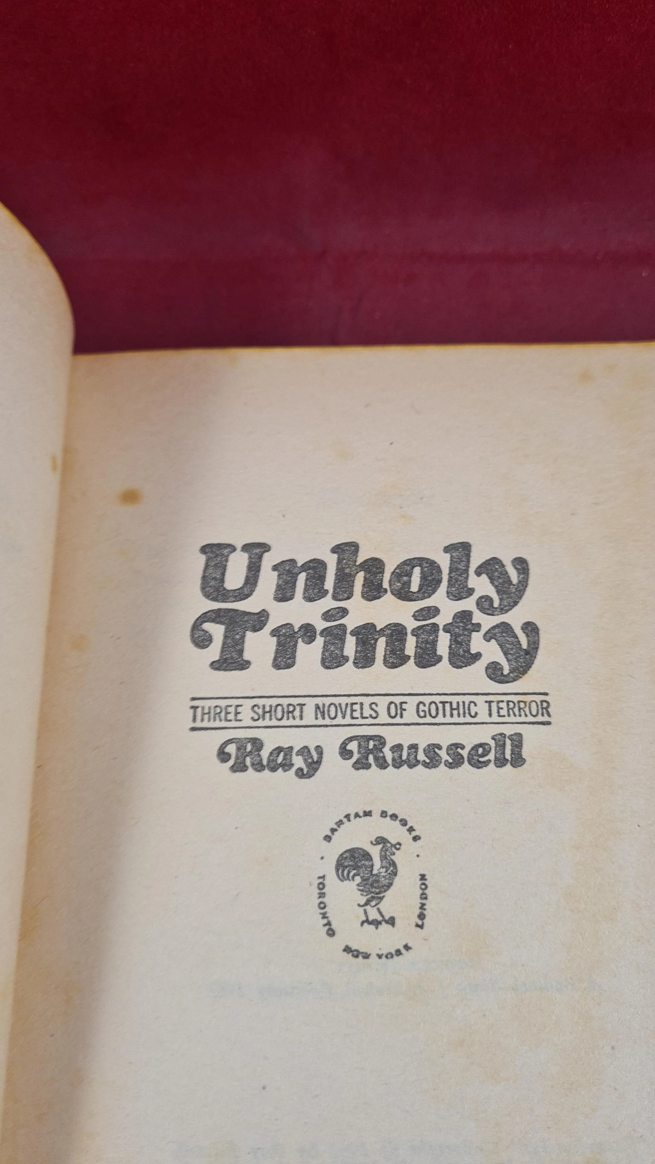 Ray Russell - Unholy Trinity, Bantam Book, 1967, First Edition, Paperbacks