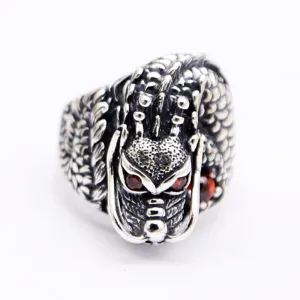 Real Solid 925 Sterling Silver Animals Dragon Gothic Punk Jewelry Size 8 9 10 11 12