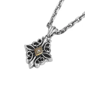 Real Solid 925 Sterling Silver Pendants Cross Rhombus Fashion Jewelry