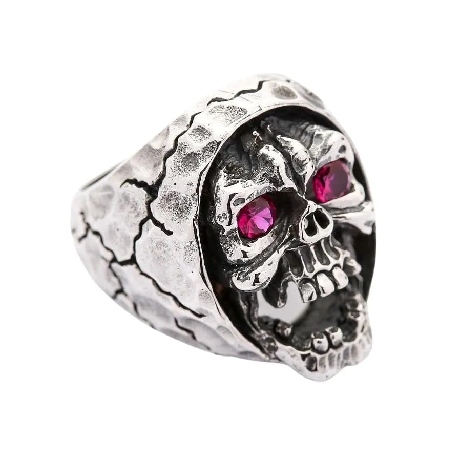Red Eyes Skull Devil Ring